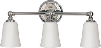 Loops IP44 3 Bulb Wall Light Opaque Glass Downlight Shades Polished Chrome LED G9 3.5W