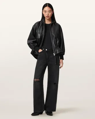 AllSaints Aki Crossover Ripped Jeans
