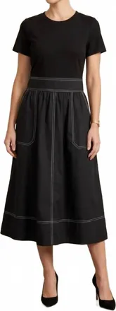 Elliott Lauren Stitches Dress In Black