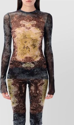 Jean Paul Gaultier mesh medallion top ls