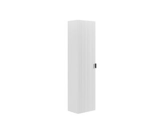 Vente-Unique Armario de ba&ntilde;o flotante estriado - blanco mate - Alt. 140 cm - ZEVINI