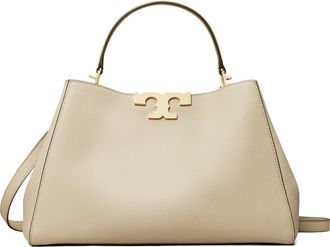 Tory Burch Eleanor Soft Leather Satchel in Light Stone at Nordstrom