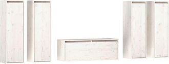 vidaXL TV Cabinets 5 pcs White Solid Wood Pine vidaXL