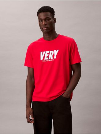 Calvin Klein Jeans Calvin Klein Mens Very Graphic Relaxed T-Shirt - Red - 2XL