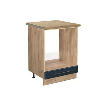 Vicco Armario Para Horno Empotrado Fame-line, Azul Oscuro Alto Brillo, 60 Cm, Et Roble Vicco