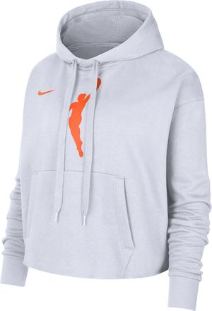 Nike Team 13 Courtside Nike Womens WNBA Cropped Pullover Hoodie in White | DV6450-100