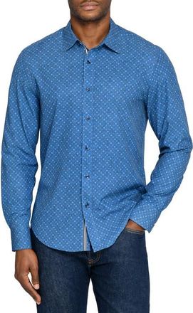 Brooklyn Brigade Ring Print Woven Long Sleeve Basic in Navy/green at Nordstrom, Size Xx-Large