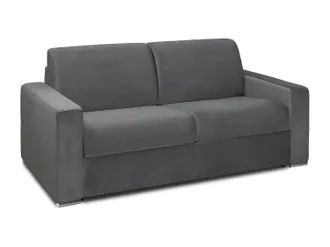 Vente-Unique Vente-unique - Divano Letto 2 Posti A Ribalta In Velluto Antracite - Larghezza Materasso 120 Cm - Spessore 22 Cm - Calito