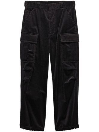 Prada Pantaloni affusolati a coste - Nero