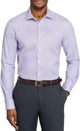 W.R.K Slim Fit Check Reworked Button-Up Shirt in White/pink at Nordstrom, Size 17.5