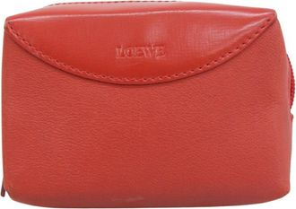Loewe Red Color Leather Coin Purse/Coin Case (Pre-Owned)