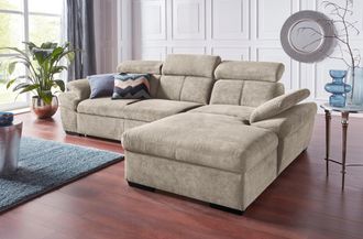Exxpo Sofa Fashion Ecksofa »Salerno, inkl. Kopf- und Armteilverstellung, elegant & bequem, L-Form« wahlweise mit Bettfunktion und Bettkasten, tolle Detailverarbeitung