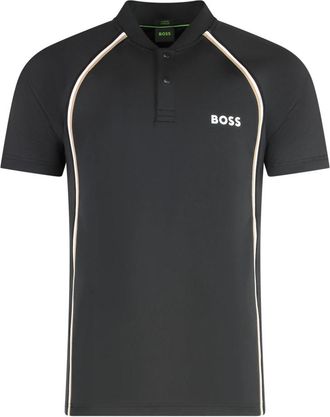 HUGO BOSS Pariq TOC Mesh Polo - Heren - Polos - Zwart - XS - Polyester - Tops