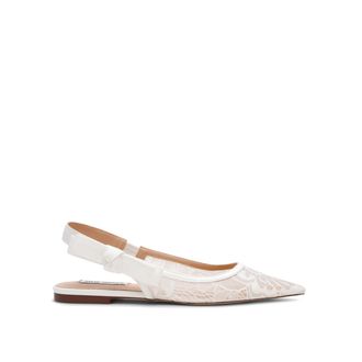 Steve Madden Womens Olyvia L 152 Ballet Flats - White Fabric - Size UK 3