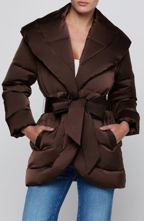 L'agence Glacier Shawl Collar Puffer Jacket in Dark Java at Nordstrom, Size X-Small