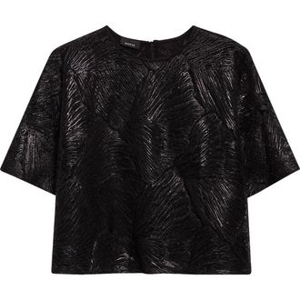 Akris Lacquered Sea Fan Lace Top in Black at Nordstrom, Size 12