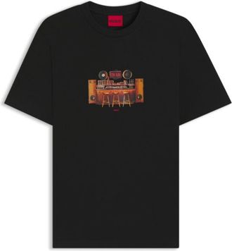 HUGO BOSS Cotton-jersey T-shirt with printed artwork