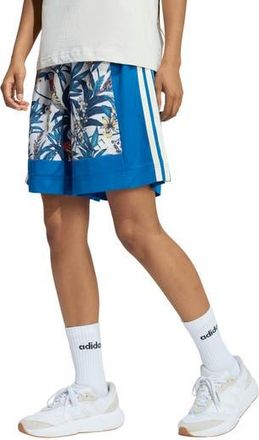 adidas x FARM Rio Premium Shorts in Dark Marine/Talc/Gold at Nordstrom Rack, Size X-Large