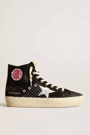 Golden Goose Womens Hi Francy Suede Sneakers In Black