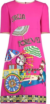 Dolce & Gabbana Verfraaide mini-jurk met A-lijn - Roze
