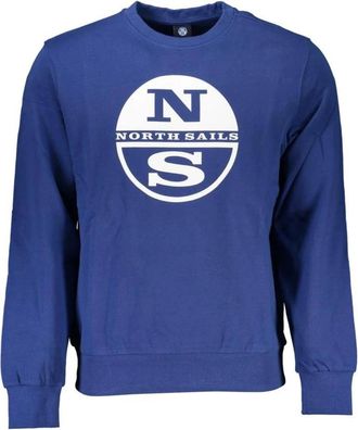 North Sails Sweatshirts, male, Blue, Size: 2XL Blue Crew Neck Logo Sweatshirt