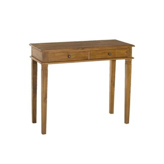 Macabane Escritorio con 2 cajones de madera de teca marr&oacute;n de 89x40x78 cm