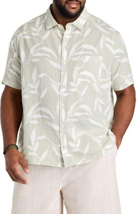 Nautica Big & Tall Leaf Print Sport Shirt in Sail White at Nordstrom, Size Xx-Large