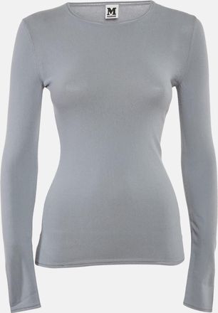 M Missoni Grey Stretch Knit Crewneck Sweatshirt