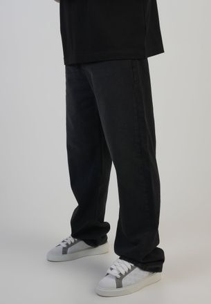 Siksilk Vaqueros para Hombres Lavado en Negro con Ajuste Holgado 38