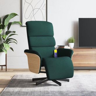 vidaXL Vidaxl - Sill&oacute;n Reclinable De Masaje Con Reposapi&eacute;s Tela Verde Oscuro