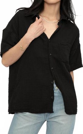 NSF Marks Short Sleeve Button Up Shirt In Black