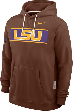 Nike LSU 2026 Military Appreciation Standard Issue Nike Mens Dri-FIT College Pullover Hoodie in Brown | 03AZ2GYLSN-4EB