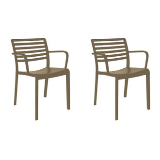 Resol Set 2 Sillas Con Brazos Interior, Exterior Chocolate Lama Resol