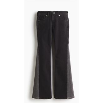 H&M Flared Low Jeans in Black/color Block at Nordstrom, Size 10