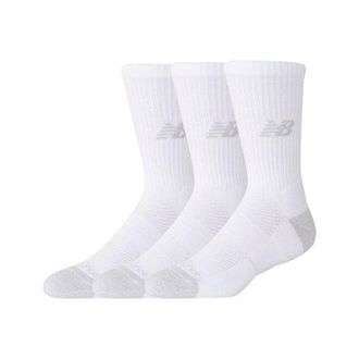 New Balance Unisex Active Crew Socks 3 Pack in Bianca, Poliestere, Taglia XL