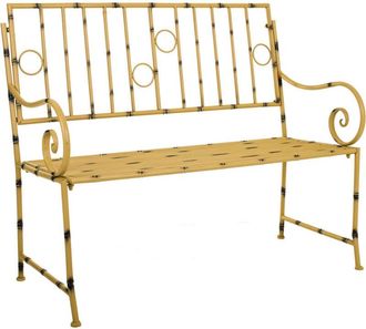 Wanderlust Deco Wanderlust Deco - Banco de metal amarillo 126x50x92