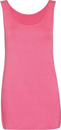 Purple Hanger Womens Scoop Neck Sleeveless Ladies Long Soft Stretch Plain Vest Casual Strappy T-Shirt Top Coral Size 22-24 (XXXL)