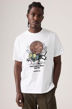 Levi's Graphic Vintage Fit Tee - Men - XL - White / Button Your Fly White Plus