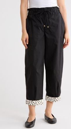 Democracy Paperbag Waist Barrel Pants in Black at Nordstrom Rack, Size 10