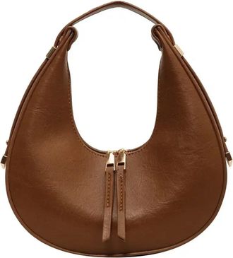 Generic Compatible For Retro Simple Solid Color Womens Commuter Crescent Bag Shoulder(G)