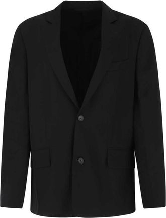 Balenciaga Jassen, Dames, Zwart, S, Leer, Single-Breasted Blazer