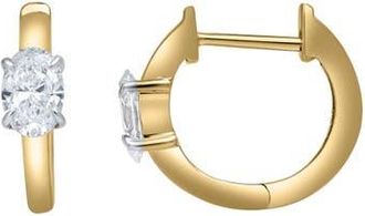 LuvMyJewelry Oval Obsession 14K Gold Lab Grown Diamond Huggies - 0.50 ct in 14K Yellow Gold at Nordstrom