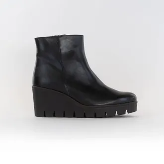 Gabor Womens Wedge Ankle High Boots In Black