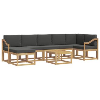 vidaXL Conjunto De Sof&aacute;s De Exterior 8 Pcs Blanco Y Antracita Vidaxl