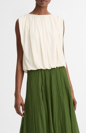 Vince Sleeveless Bubble Hem Top in Porcelain at Nordstrom, Size Xx-Small