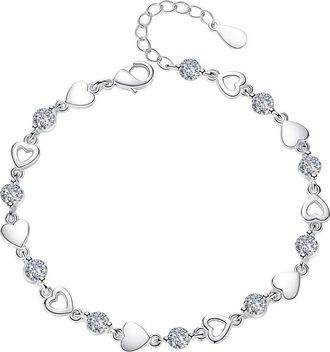 Generic Bracelet Fashion Silver Plated Hand Jewelry Shaped Bracelets Stunning Ladies Korean Zirconia Crystal Bracelets Show The Elegant Charm Let You Become T