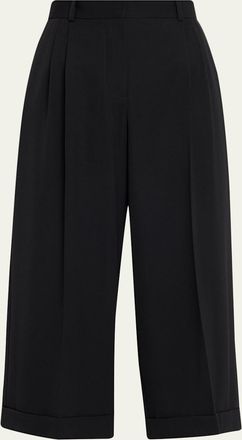 The Row Lior Double-Pleated Wide-Leg Ankle Pants