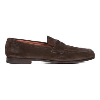 Churchs Loafers, male, Brown, Size: 9 1/2 US Suede Penny Loafers