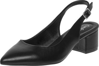 Comfort Plus Womens Mimi Slingback Pointed Toe Low Heel Pump by Payless, Black, 7.5 UK