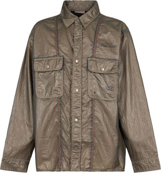 Diesel Chaqueta de tejido t&eacute;cnico - Jackets - Hombre - Marr&oacute;n - L